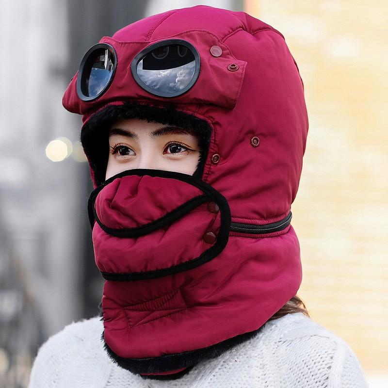 Unisex Winter Warm Fleece Lined Windproof Aviator Cap With Ear Protection Adjustable Beanie Skiing Cycling Outdoor