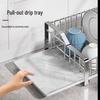 304 Stainless Steel Countertop Dish Drainer Rack with Pull-out Tray