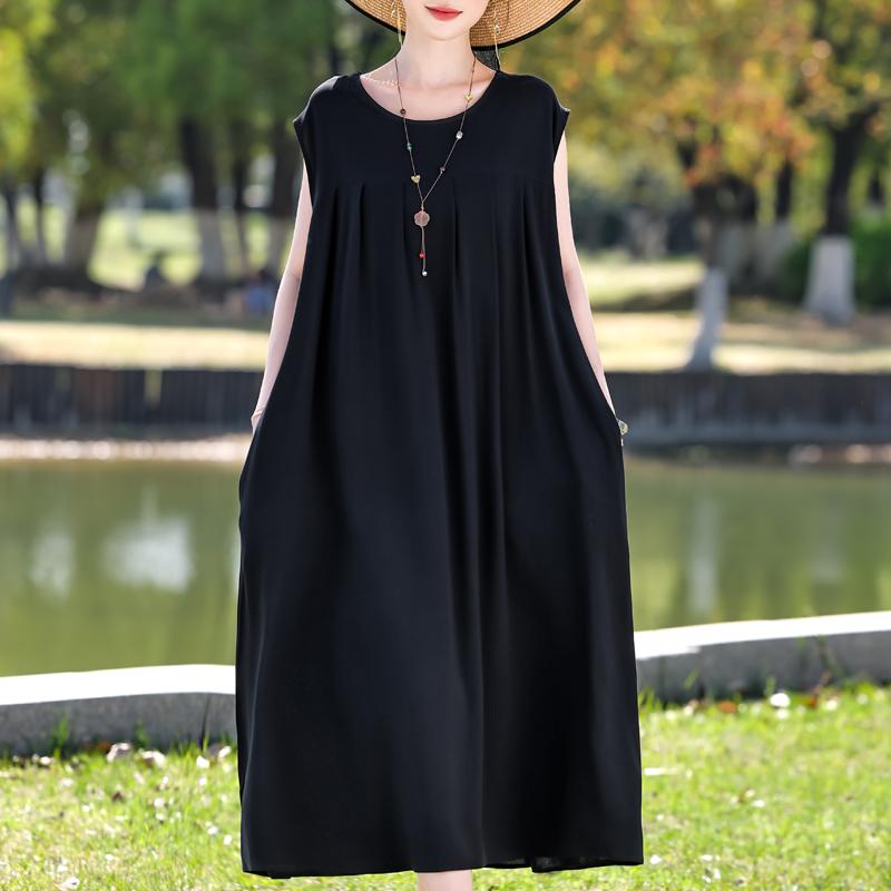 Plus Size Elegant Women's Summer Dress Casual Loose Long Dress Female Vintage Clothes