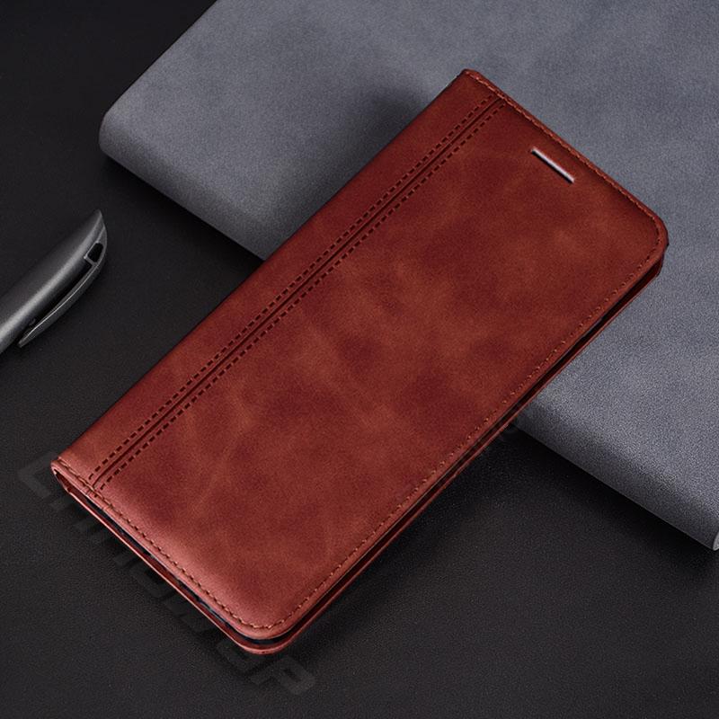 

Матовый кожаный флип-чехол-бумажник для OPPO Realme C21Y C25Y C11 C31 C35 C21 C20 C15 9 9i 8 8i 7 7i 6 Pro A54 A74 A94 A93 A73 A52 A72 A92, чехол для телефона-книги OPPO A72 4G коричневый