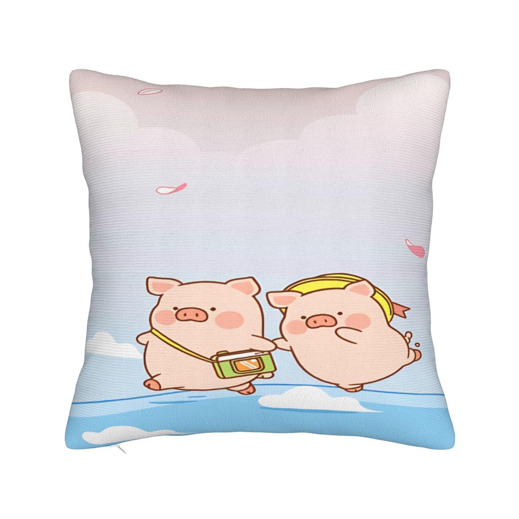L-Lulu Schweinchen Kissenbezüge Morden Kissenbezug für Sofa Auto Heimdeko Grafik Kissenbezug