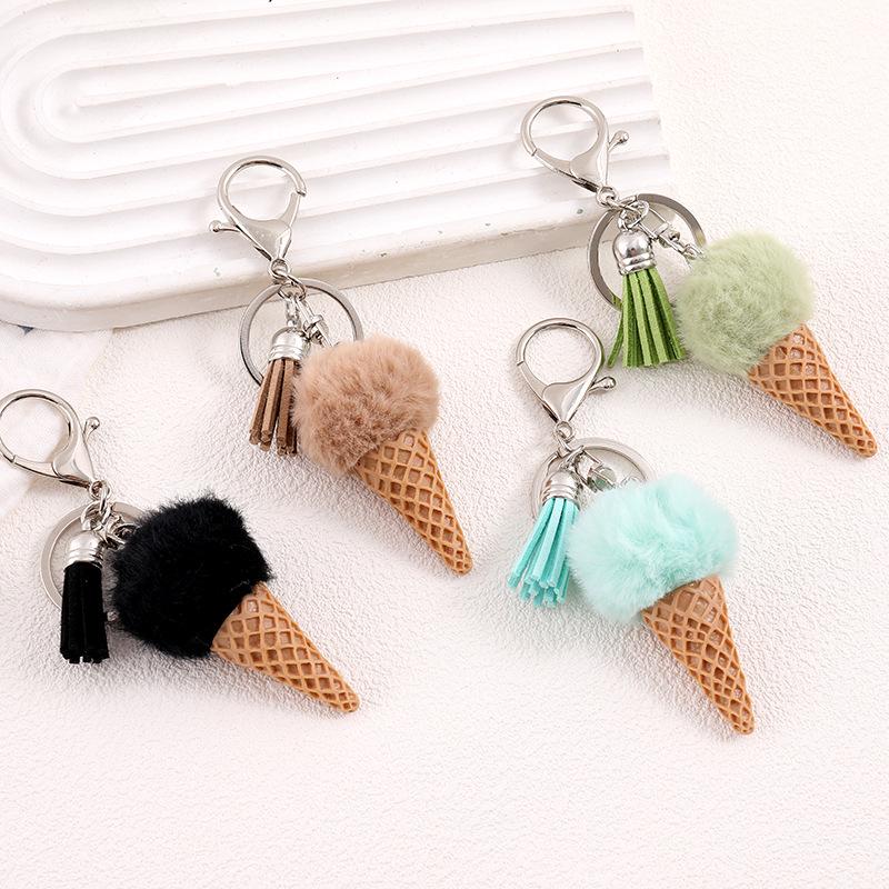 Women's Faux Mink Fur Ball Keychain with Tassel - Versatile Accessory for Bags & Phones