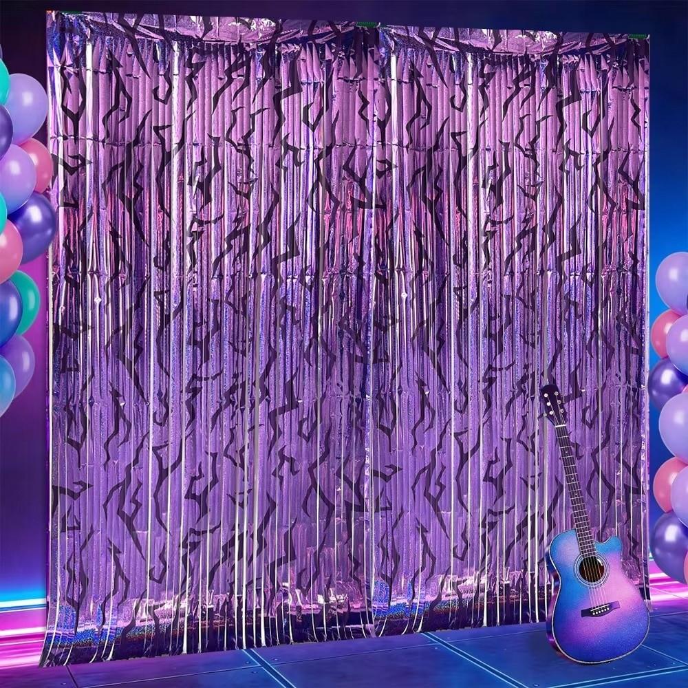 Pop Music Theme Fringe Curtains 1*2m Backdrop Decorations  For Girl's Birthday