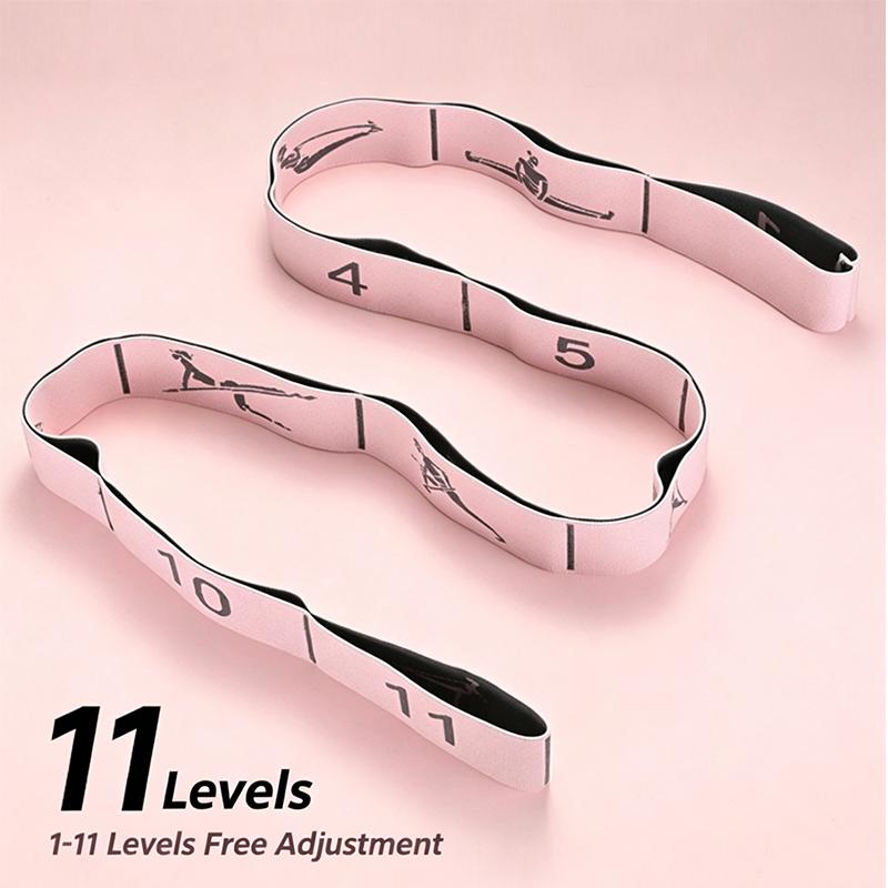 Elastic Stretching Belt Adualts Non Slip Yoga Pilates Dance Flexibility Training Pull Straps Versatile Fitness Home Stretch Band