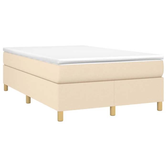 Maison Exclusive - Sommier à lattes de lit avec matelas Crème 120x200 cm Tissu