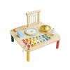 PolarB Music 7 Sounds In Pretend Includes Wooden Musical Toy for 18 Months and TYPR44277 Table, 1, Play, Xylophone, Drums, Cymbals, Toy, Up,