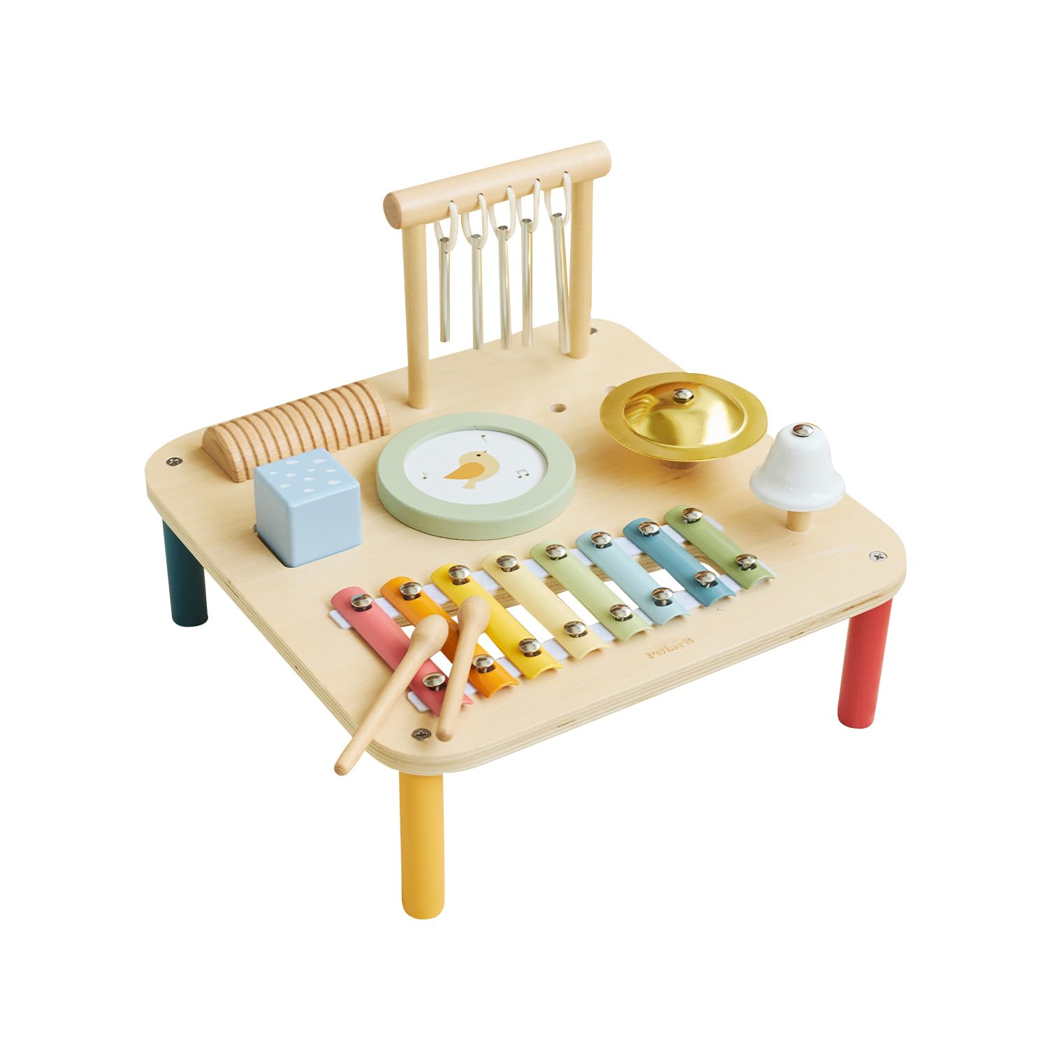 

PolarB Music Table, 7 Sounds in 1, Pretend Play, Includes Xylophone, Drums, Cymbals, Wooden Toy, Musical Toy for 18 Months and Up, TYPR44277