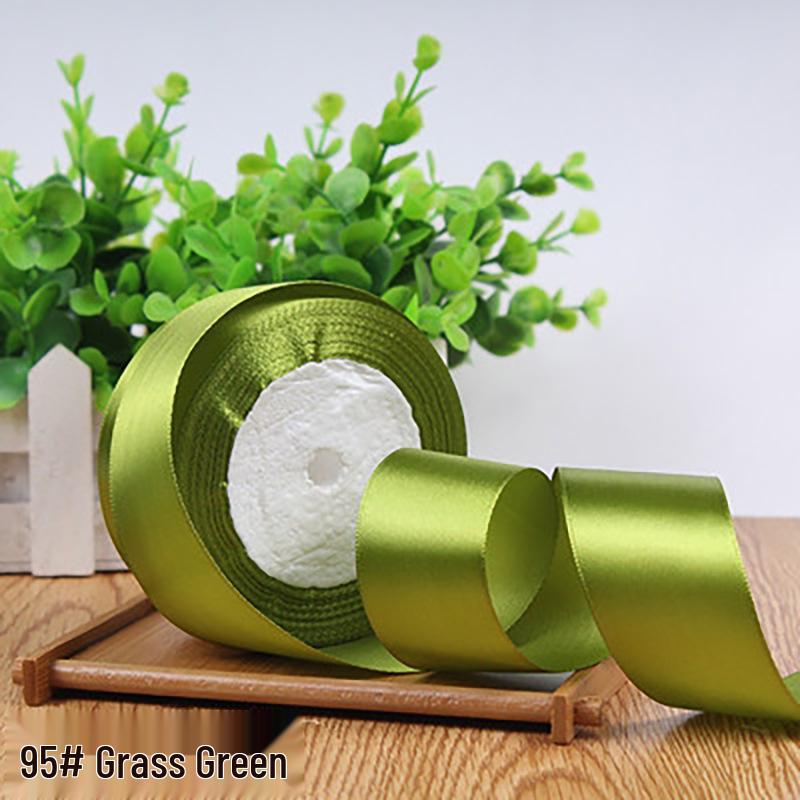 4cm Solid Color Satin Ribbon for Floral Art and Gift Packaging