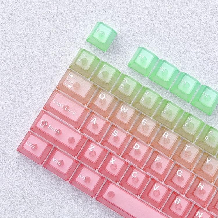115 Key Full Set Clear PC Keycaps With Coating Dye-sublimation Keycap Enhances Durability And Light Diffusions