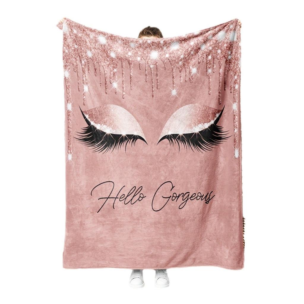 Eyelash Blanket Flannel Digital Print Blanket Warm Lunch Break Blanket Gift Blanket