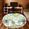 1pc Llama Flowers Round Chair Mat Area Rug - Non-Slip, Floor Mat for Office, Bedroom, and Indoor Decor -1002047