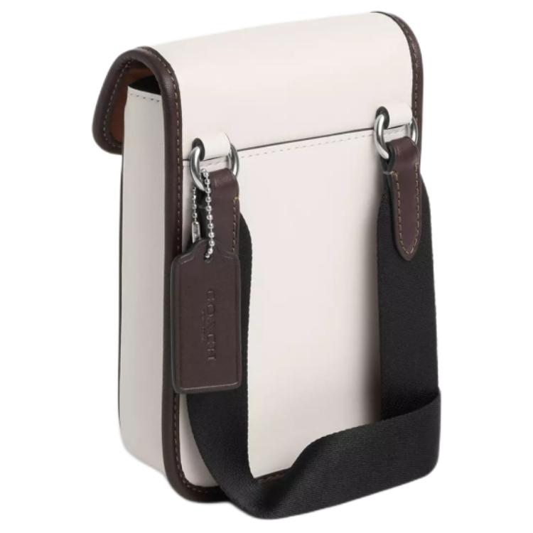 Coach Racer Phone 11 Brand Logo Adjustable Shoulder Strap Smooth Calfskin Phone Bag Crossbody Bag Men bags Chalk CT887-SVX1R