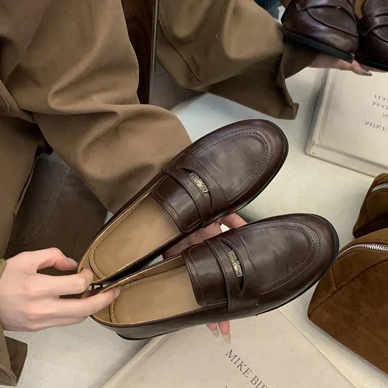 Designer Vintage Slip On Women Loafer Shoes Casual Shallow Flats Spring Autumn Classic Office Female Shoes
