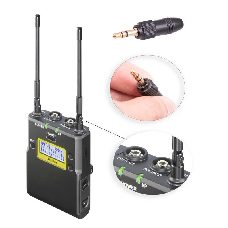 Connecteur Audio à Blocage par Vis Stéréo 3,5 mm 1/8" Noir pour Adaptateur de Prise de Rechange de Microphone Sennheiser