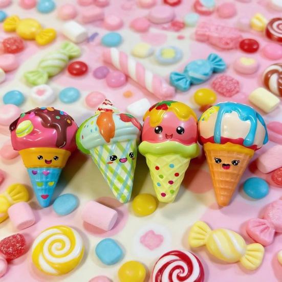 Brinquedo de Aperto em Formato de Casquinha de Sorvete Dessert Realista Fidget Temático para Alívio do Estresse Macio com Subida Lenta Fofo Gadget de Descompressão para Crianças Adultos Novidade Festa