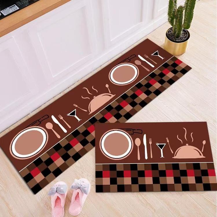 Cartoon Kitchen Floor Mat, Water-Absorbing And Oil-Absorbing Diatom Mud Floor Mat, Wear-Resistant And Dirt-Resistant L-Shaped Floor Mat, Anti-Skid Ma