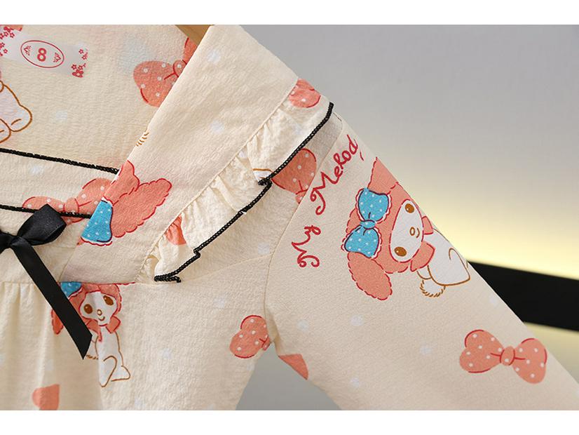Cross-Border Girls' Cotton Cartoon Pajama Set - Long Sleeve Princess Homewear for Spring and Autumn.