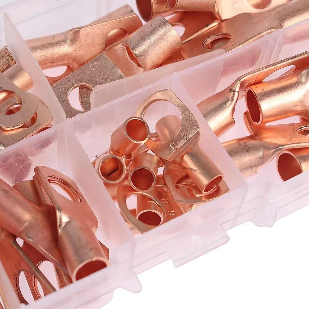 60 Stück SC-Serie Klemmen Drahtverbinder Blankes Kabel gecrimpt gelötet Klemme Blankklemmen Kabelschuh Verzinnte Kupferrohr-Kabelschuhe Ring