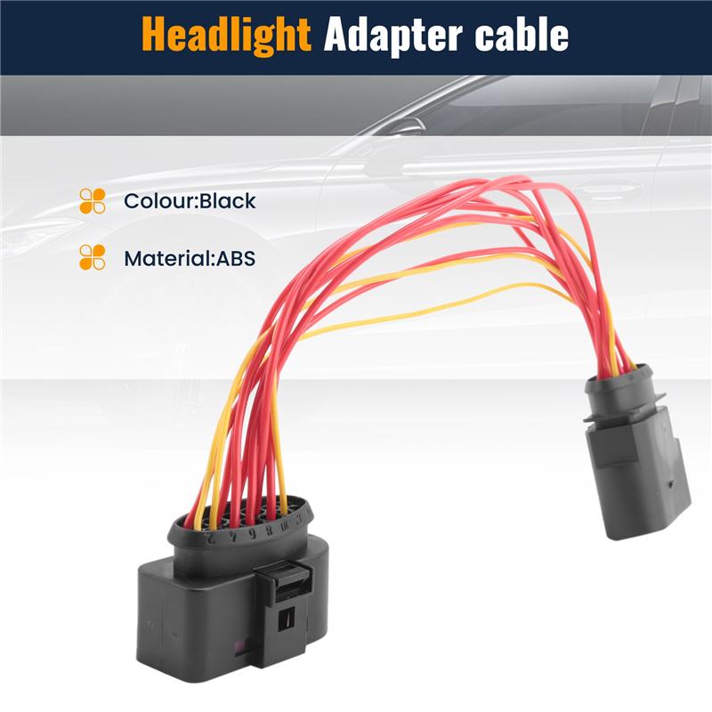 Car HID Xenon Headlight 10 To 14 Pin Connector Adapter For 1J0973835 1J0973737 Car Accessories-M53K