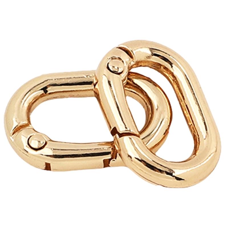 2 Pcs/Set Oval Rings Buckle Spring Oval Rings Spring Keyring Buckles Metal Oval Rings for Bag Purses Belts Keychain