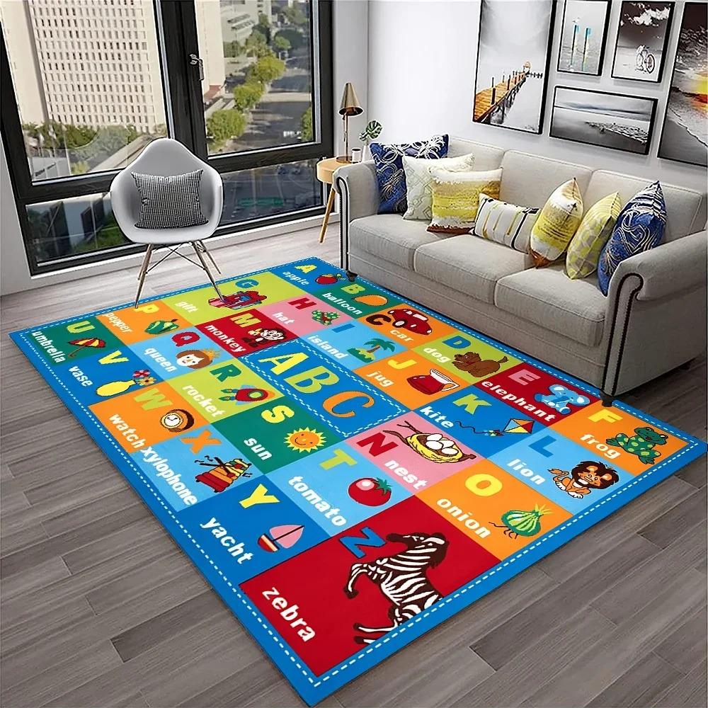 Alphabet ABC Carpet Early Education Cartoon Children Crawling Rugs Non-slip Bedroom Living Room Sofa Home Decoration Floor Mat