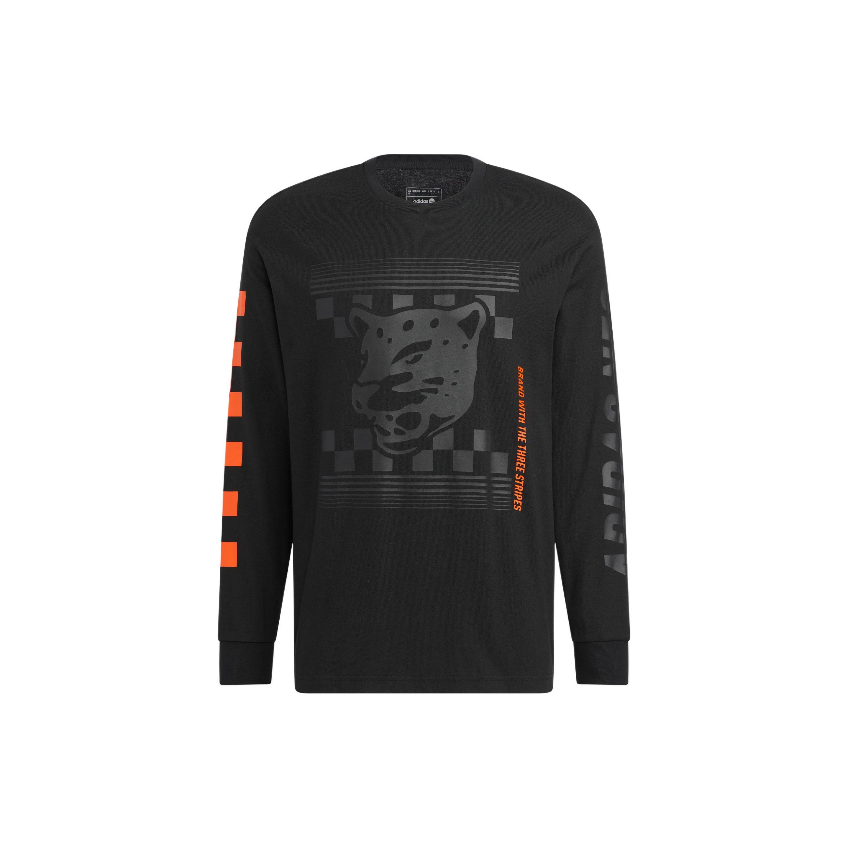

Adidas Neo Striped Pattern Printed Pullover Long Sleeve T-Shirt Unisex Tops Black HN4747 A/2XS