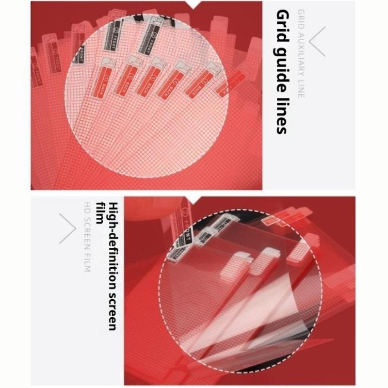 10Pcs Cuttable Screen Protector Film Grid Guide Anti Static Universal Clear Protective Sheet For Phone Gps Navigator Diy Cutting