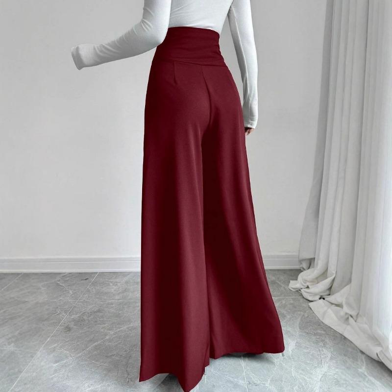 Damen S High Waist Weite Hosen mit Taschen für die Büroarbeit