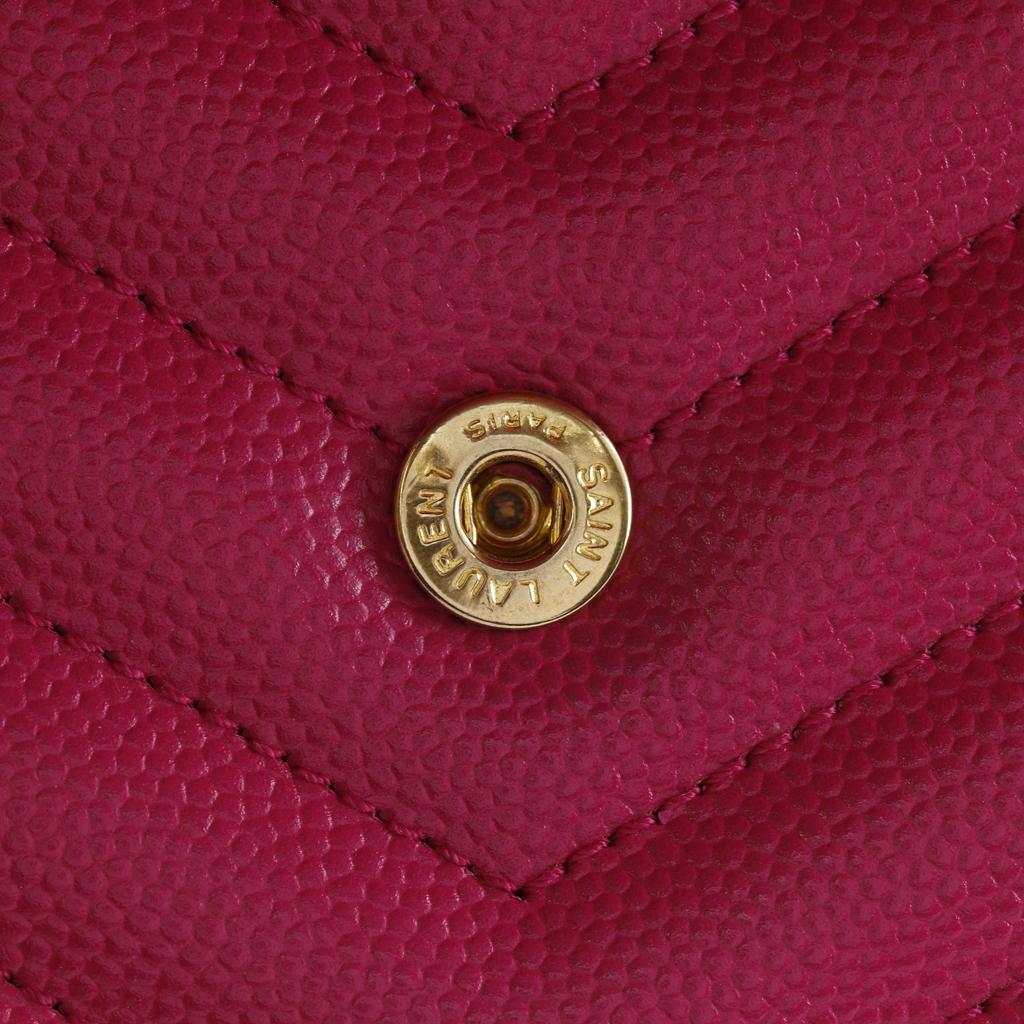 Saint Laurent ChainShoulder Chain Wallet Quilting Pink Leather Women Used