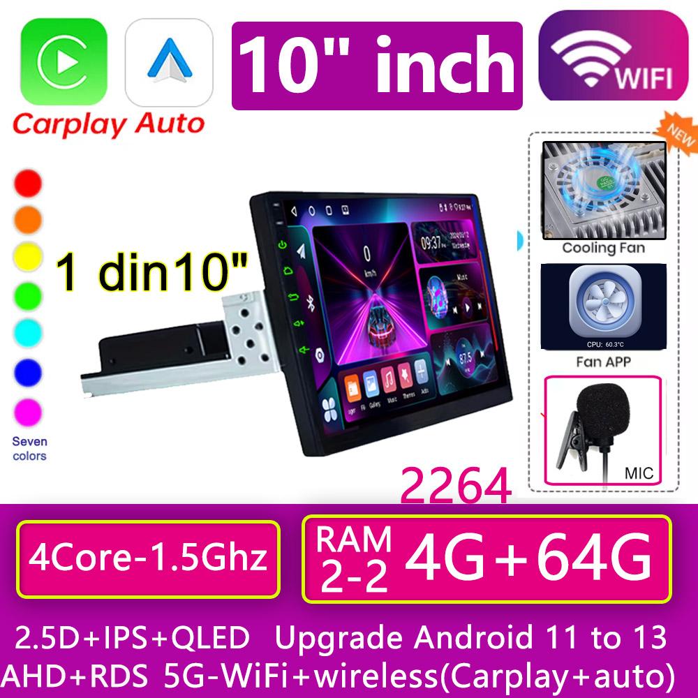 Wireless Carplay 1din Android 13 Car Radio Multimedia Video Player Universal  1 Din 7/9/10 Inch AutoRadio GPS Navigation WiFi