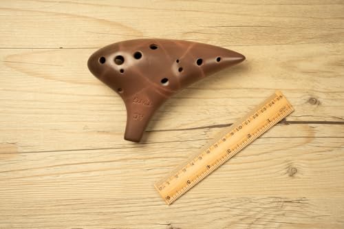 TNG Ocarina [Brown / 12-Hole / AC] Single (with dedicated case) High-Quality Ocarina for Wind Instruments, Purple Sand