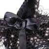 Halloween Decoration Witch HatGothic Role Play Costume Accessories with Feathers and BowLace Brim Party Party SuppliesDecoration