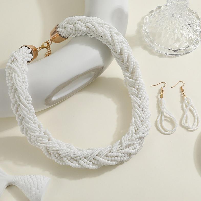 Bohemian Colorful Beads Multilayer Necklace Women Choker Chain Statement Jewelry Accessory