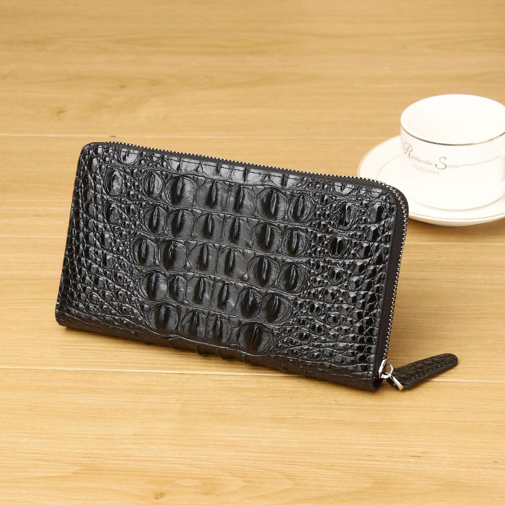 New Crocodile Patterned Men's Handbag, High-end Multi Slot Wallet, Large Capacity Handbag, Fashionable Wallet