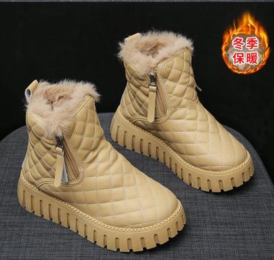 Bottes de Neige Mode pour Femmes Hiver Peluche Chaud Confortable Antidérapantes Chaussures en Coton Tendance Mode Extérieure Sport Baskets à Plateforme Haute 2024