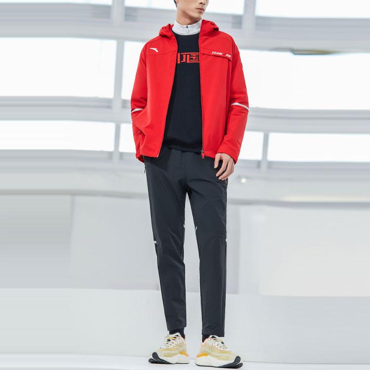 Anta Straight Leg Loose Woven Pants Men Bottoms Black 952217506-3