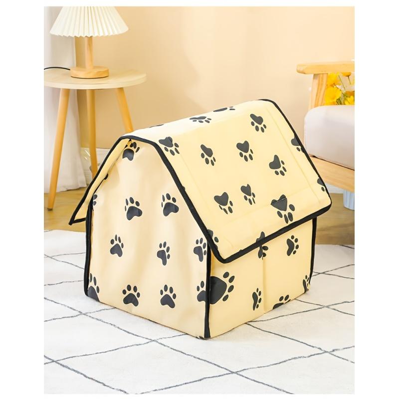 Pet Small Kennel, Dog House, Cat Kennel, Small Paw Graphic Foldable Pet Nest, Puppy Dog Cat House, Pet Kennel