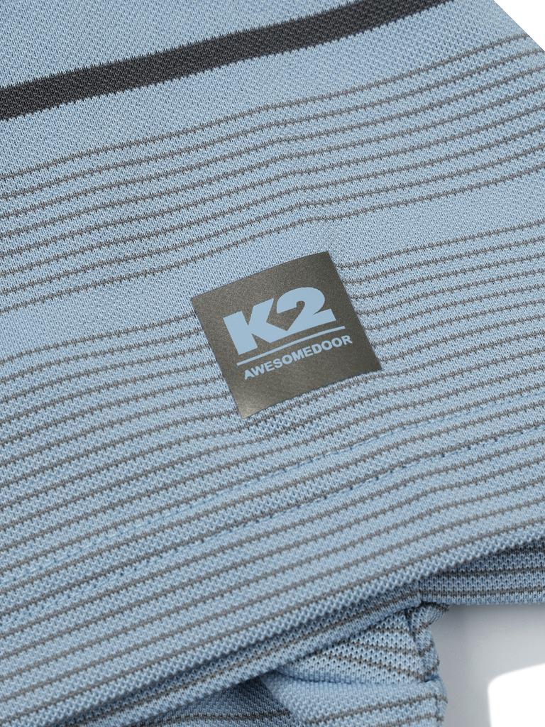 K2 Boost_Yarn-Dyed Short Sleeve Polo Shirt_Sky Blue