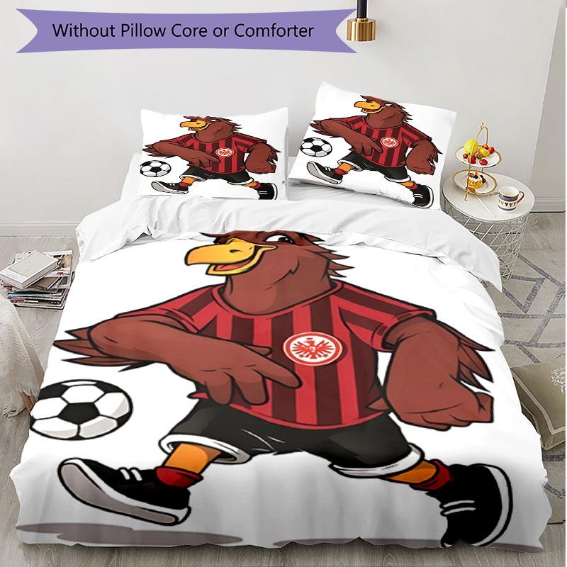 3pcs Duvet Cover Set (1*Duvet Cover + 2*Pillowcase, Without Core), Eintracht Frankfurt Print Soft All‑Season Bedding Set, Home Bedroom Decor Gift