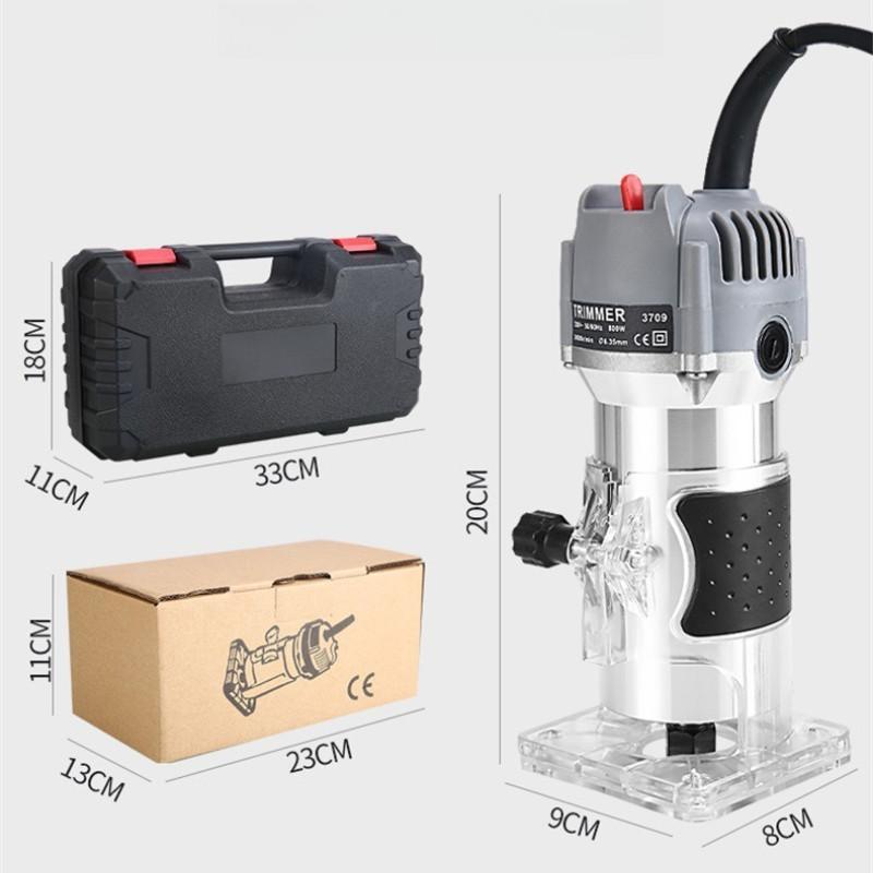 800W DIY Woodworking Carving Power Tools High Power Electric Trimmer Handheld Wood Slotting Trimming Machine