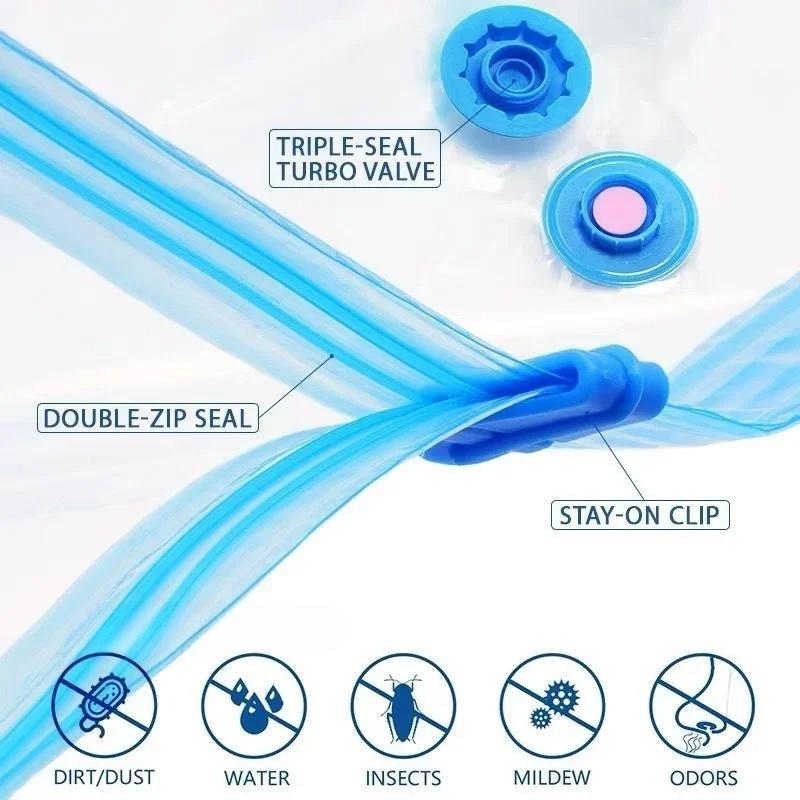 Vacuum Storage Bags Thick Clothes Organizer Quilt Blanket Duvet Down Jacket Compression Bag Household Space Saver