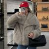 Autumn and Winter Women's Clothing Lapel Artificial Fur Jacket Women's Loose Casual Temperament Short Coat