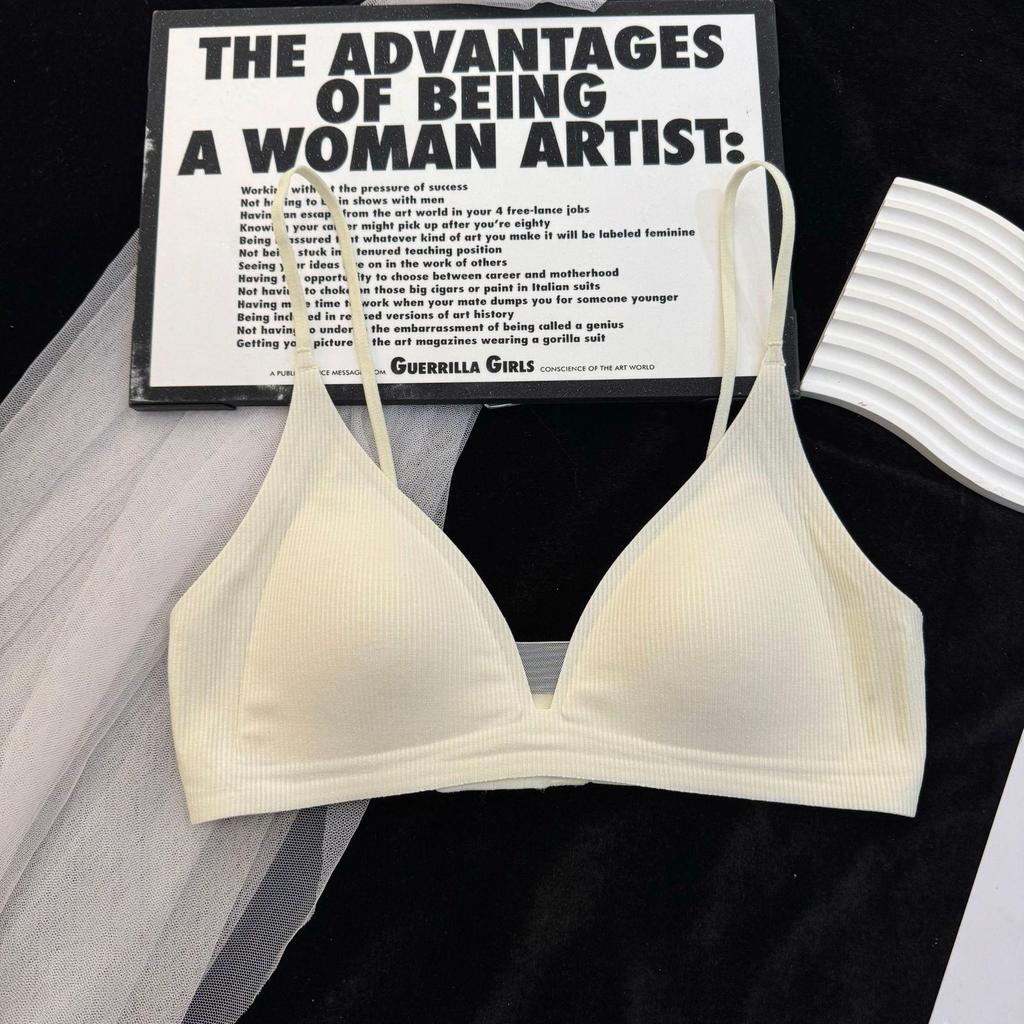 Best-Selling Thin Strap Deep V-Neck Triangle Cup Bra for Small Busts – Stylish Summer Back Design