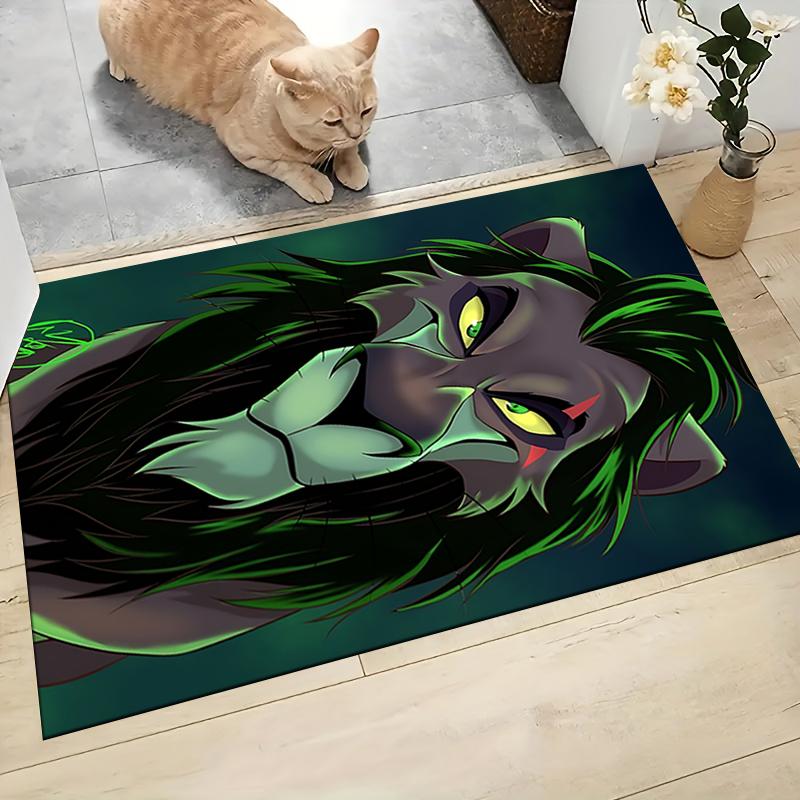 Green Mane Lion Carpet Rug Soft Washable Antislip Home Living Room Sofa Mats Personalized Christmas Rug