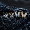 Right Grand ASTM F136 Titanium 16G Mini Butterfly CZ Labret Tragus Cartilage Conch Forward Helix Stud Nose Piercing Body Jewelry