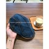 Wash and show a small face, wear a denim forward hat, women's spring and summer British wind forward hat, retro big head circumference hat