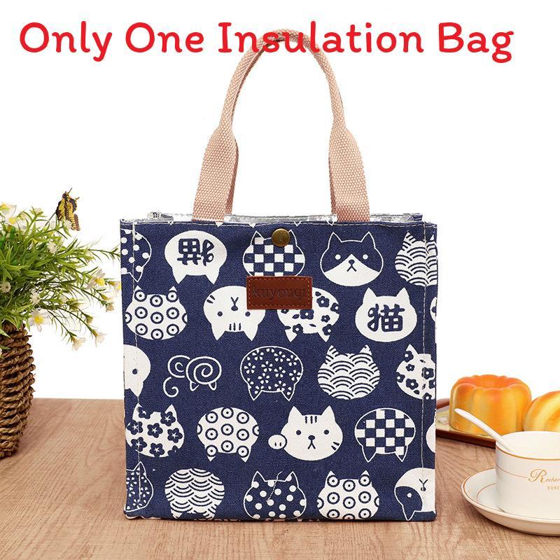 

Handheld Canvas Bag With Cute Organizer For Daily Use Style A