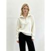 Womens Loose Fit Half-Zip Knit Sweater Winter Casual Elegant Long Sleeve Pullover In Solid Colors