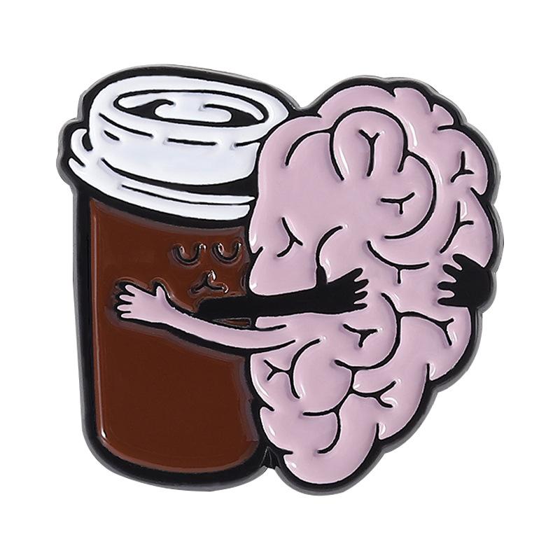 Serie de Té con Leche y Café Pin de Esmalte Broche Divertido Insignia de Dibujos Animados Para Bolsos Jeans Sudaderas Pin de Solapa de Mezclilla Joyería Mejor Regalo para Niños