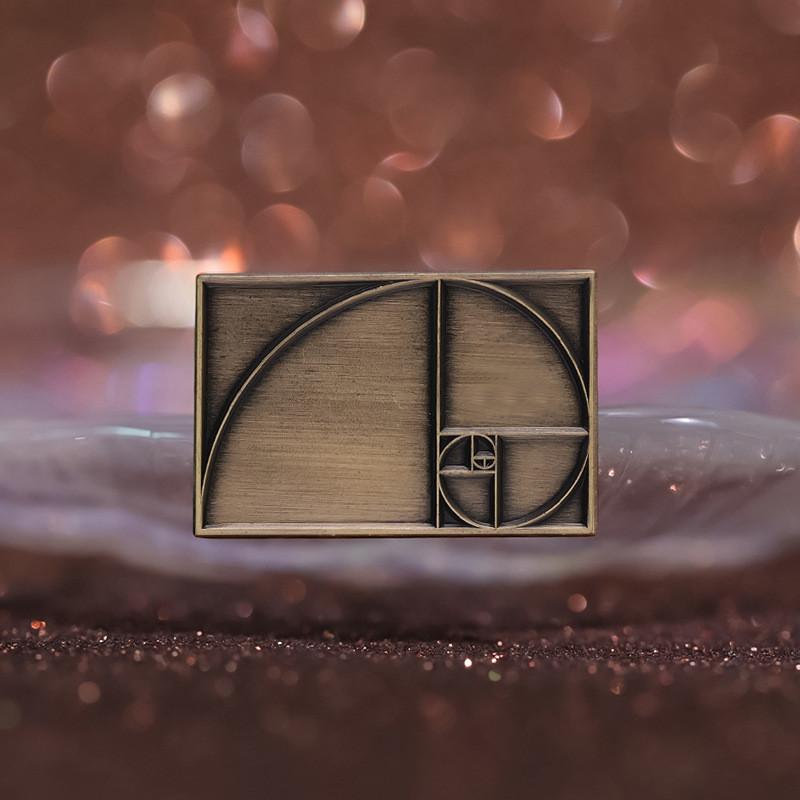 Creative Alloy Fashionable Fibonacci Brooch Pin Unique Geometric Design For Everyone
